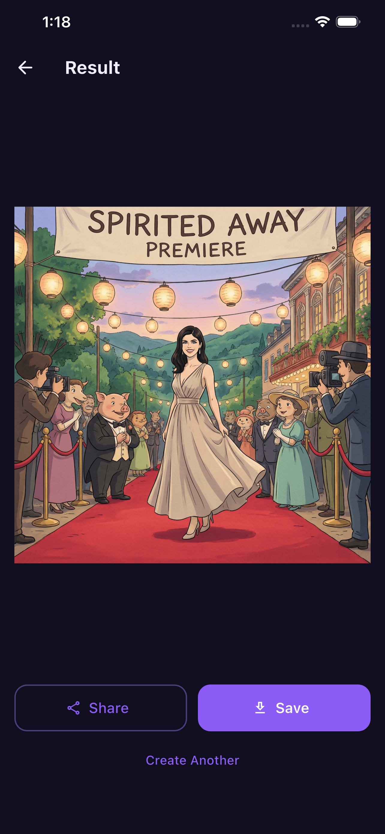 Studio Ghibli style AI result